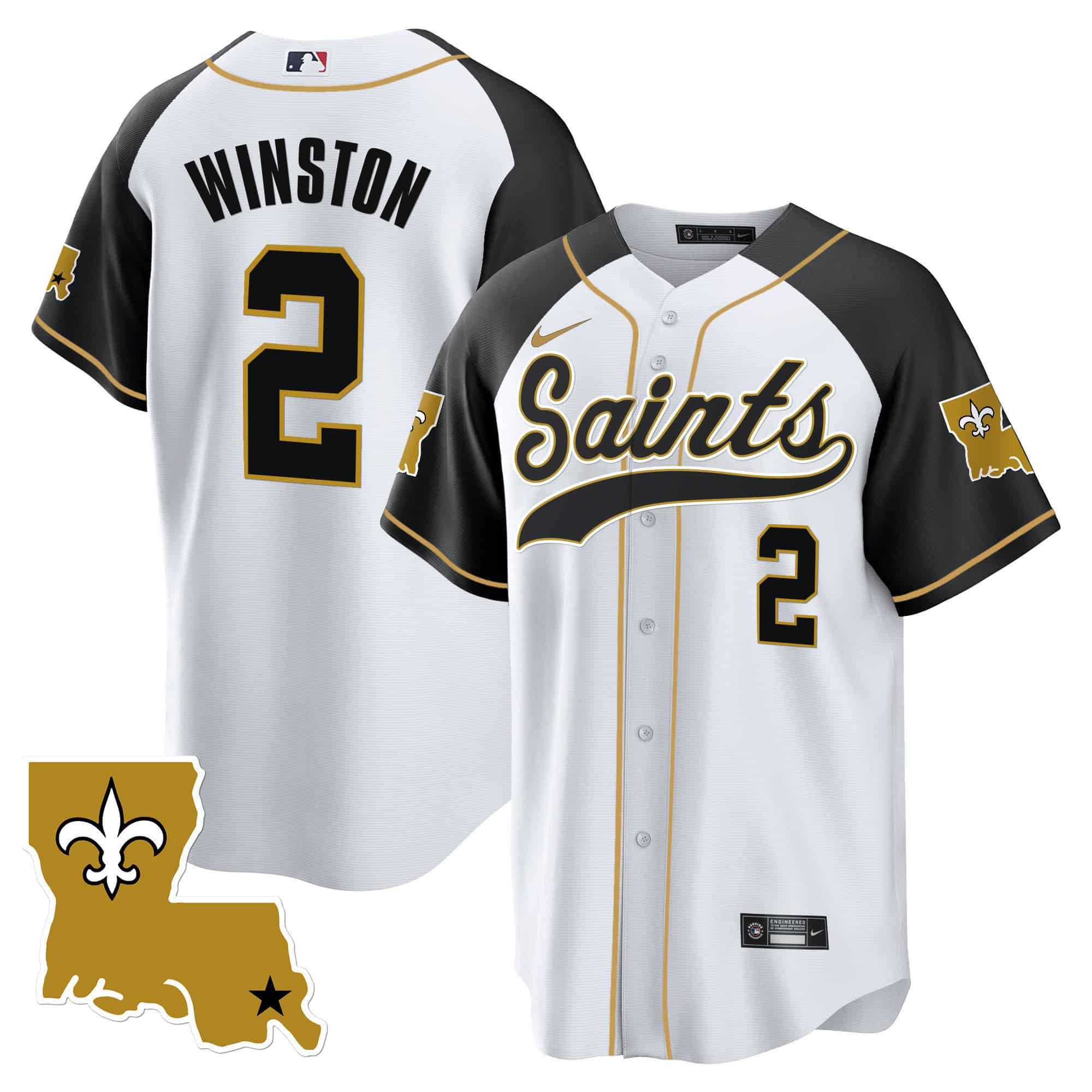 Men New Orleans Saints #2 Winston White 2024 Nike 1987 Legacy Cool Base NFL Jersey style 1